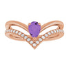 Natural Amethyst | Pear | 6 x 4mm