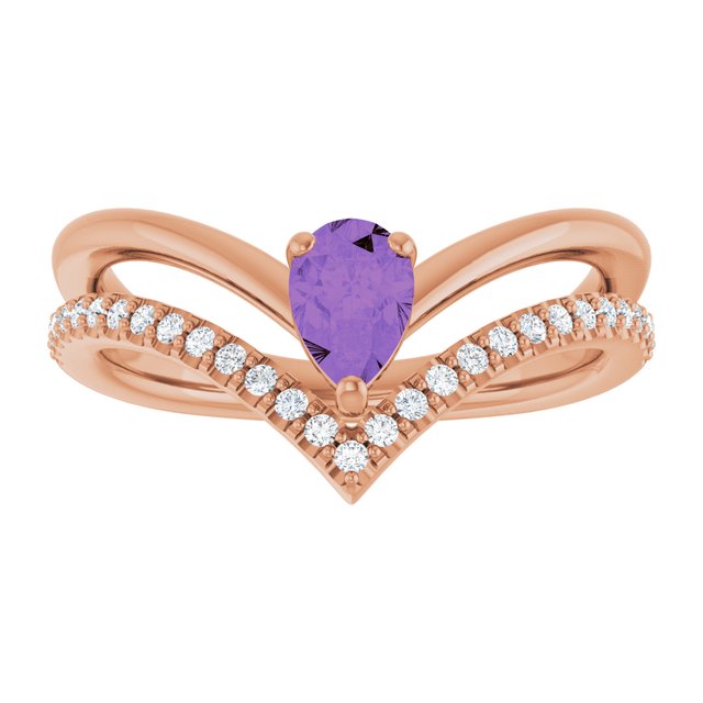 Natural Amethyst | Pear | 6 x 4mm