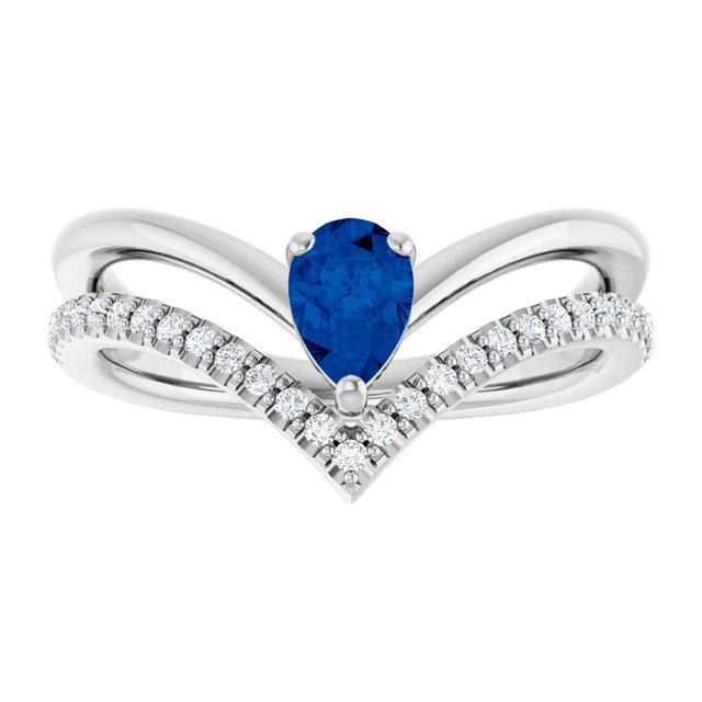 Lab-Grown Blue Sapphire | Pear | 6 x 4mm