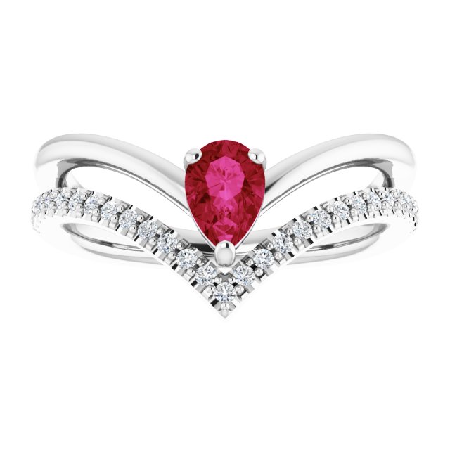 Natural Ruby | Pear | 6 x 4mm | Lab-Grown Ruby | Pear | 6 x 4mm
