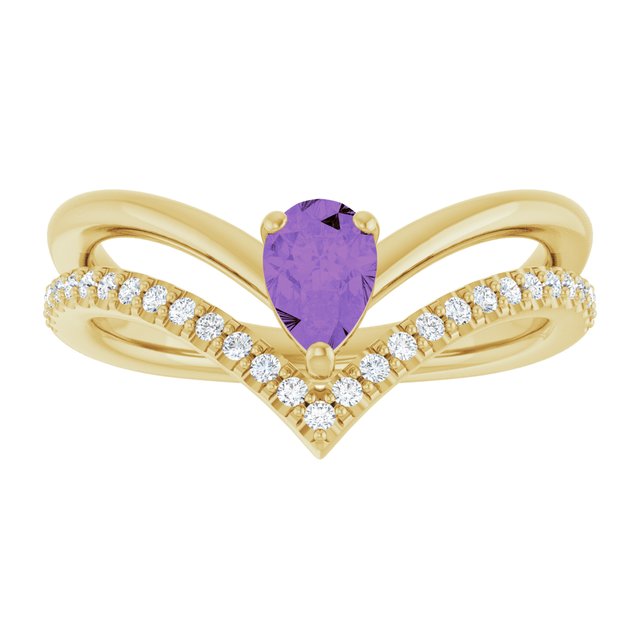 Natural Amethyst | Pear | 6 x 4mm