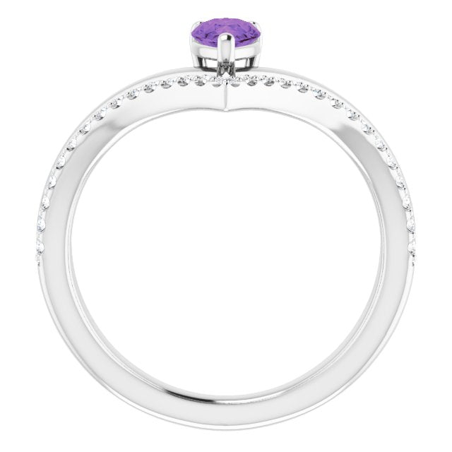 Natural Amethyst | Pear | 6 x 4mm