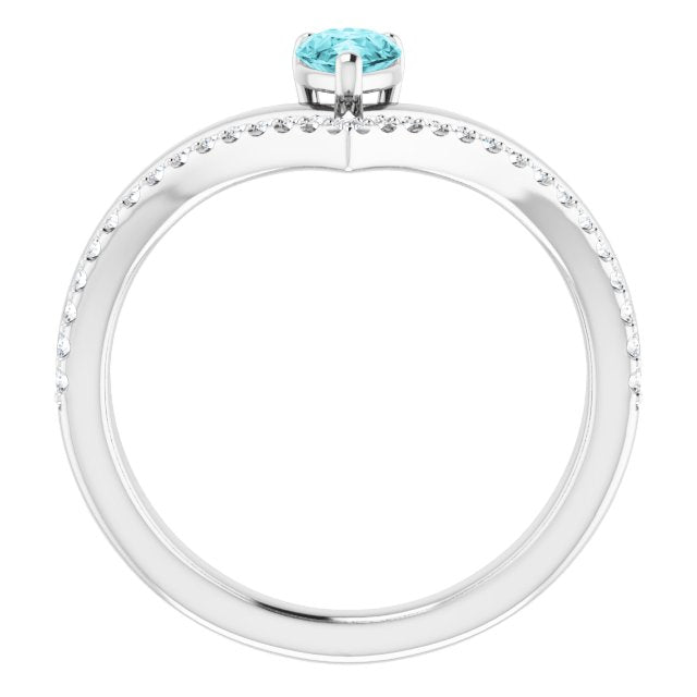 Natural Blue Zircon | Pear | 6 x 4mm
