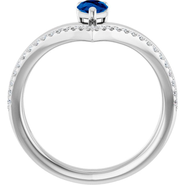 Lab-Grown Blue Sapphire | Pear | 6 x 4mm