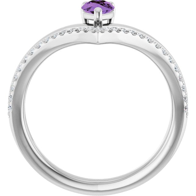 Natural Amethyst | Pear | 6 x 4mm