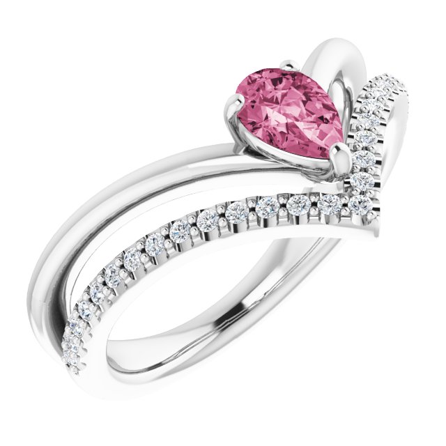 Natural Pink Tourmaline | Pear | 6 x 4mm
