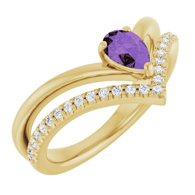 Natural Amethyst | Pear | 6 x 4mm