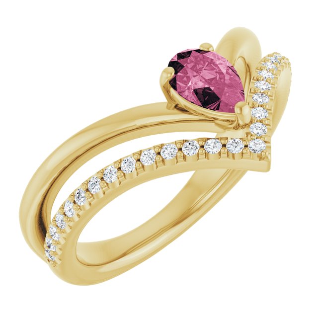Natural Pink Tourmaline | Pear | 6 x 4mm