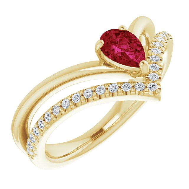 Natural Ruby | Pear | 6 x 4mm | Lab-Grown Ruby | Pear | 6 x 4mm