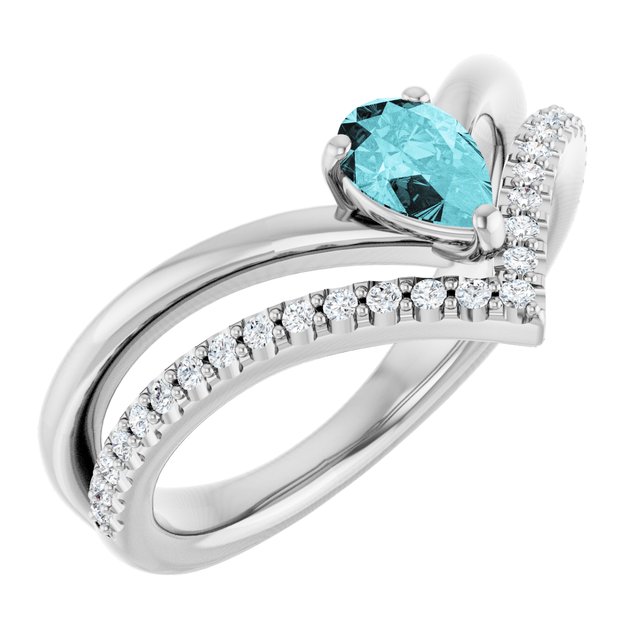 Natural Blue Zircon | Pear | 6 x 4mm
