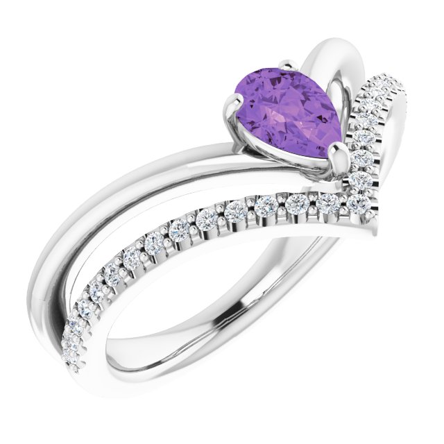 Natural Amethyst | Pear | 6 x 4mm
