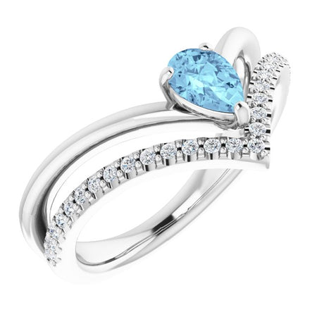 Natural Aquamarine | Pear | 6 x 4mm