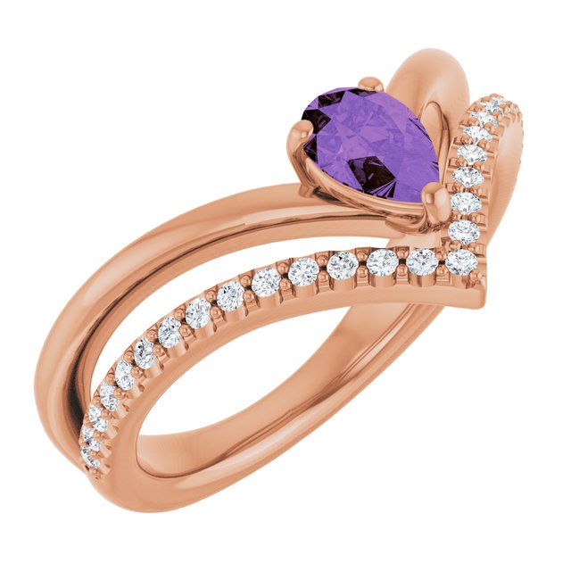 Natural Amethyst | Pear | 6 x 4mm