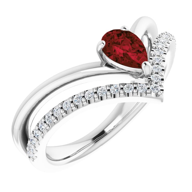 Natural Mozambique Garnet | Pear | 6 x 4mm