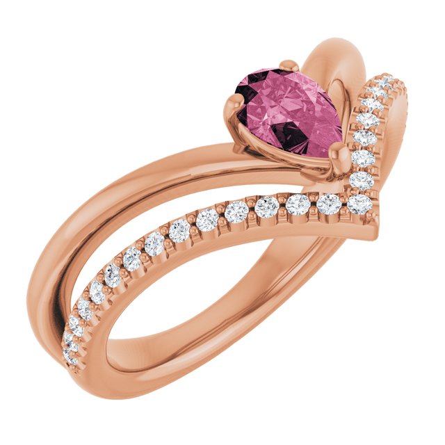 Natural Pink Tourmaline | Pear | 6 x 4mm