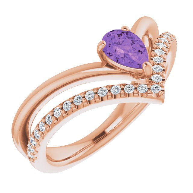 Natural Amethyst | Pear | 6 x 4mm