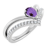 Natural Amethyst | Pear | 6 x 4mm
