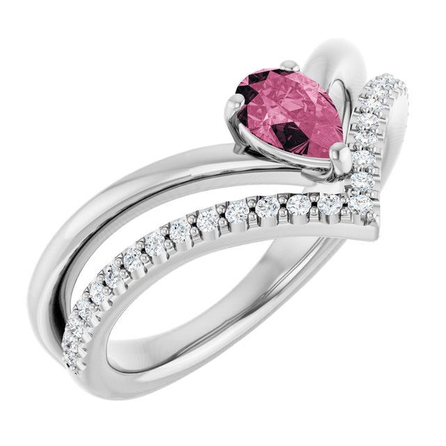 Natural Pink Tourmaline | Pear | 6 x 4mm