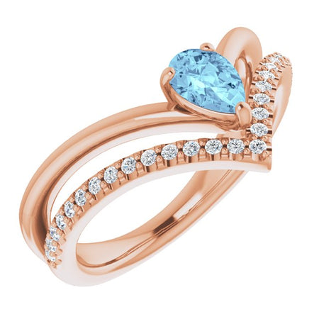 Natural Aquamarine | Pear | 6 x 4mm