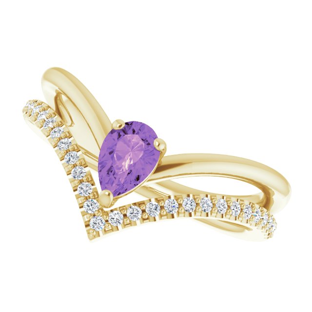 Natural Amethyst | Pear | 6 x 4mm