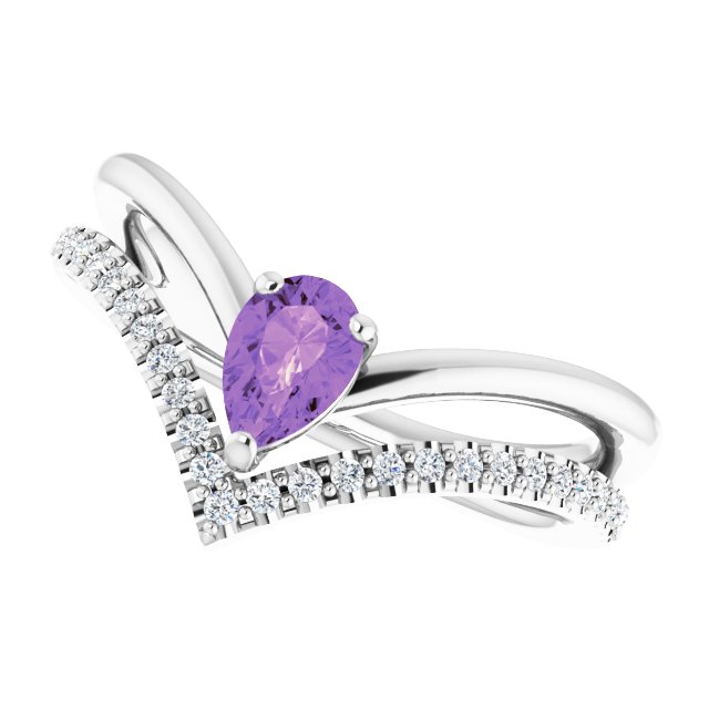 Natural Amethyst | Pear | 6 x 4mm