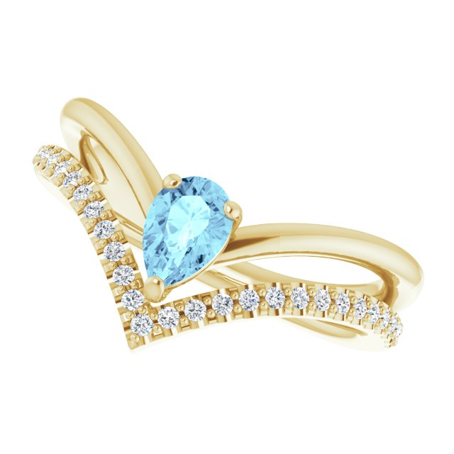 Natural Aquamarine | Pear | 6 x 4mm
