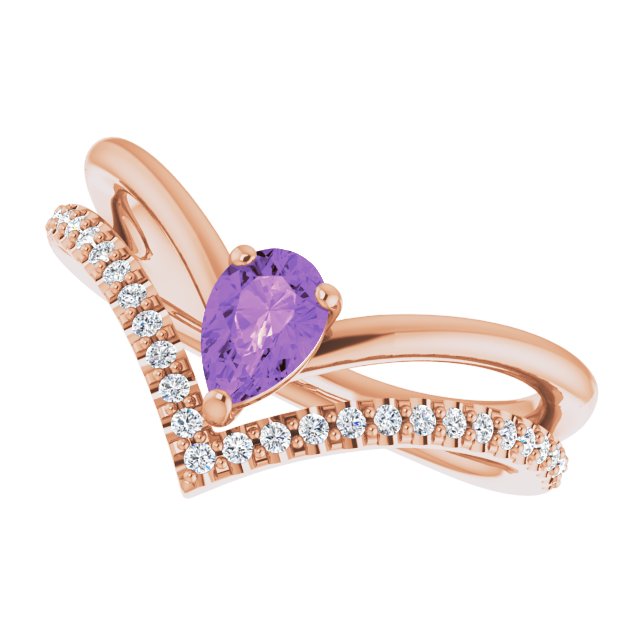 Natural Amethyst | Pear | 6 x 4mm