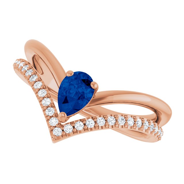 Lab-Grown Blue Sapphire | Pear | 6 x 4mm