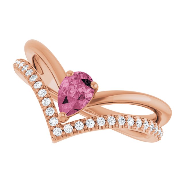 Natural Pink Tourmaline | Pear | 6 x 4mm