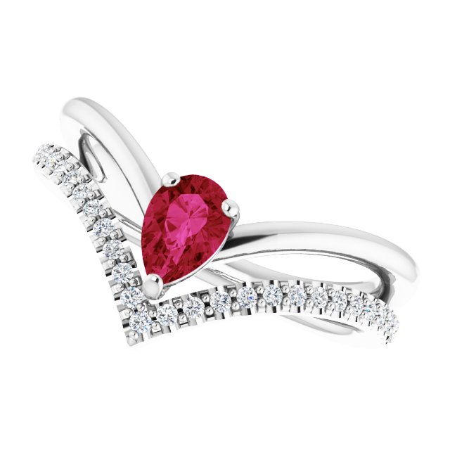Natural Ruby | Pear | 6 x 4mm | Lab-Grown Ruby | Pear | 6 x 4mm