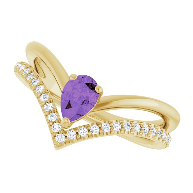Natural Amethyst | Pear | 6 x 4mm