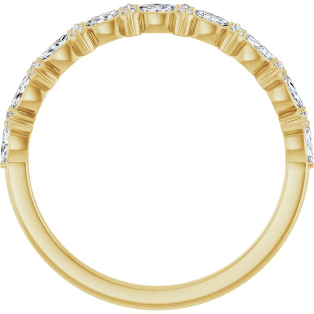 Marquise Clustered Anniversary Band — 14K Yellow Gold