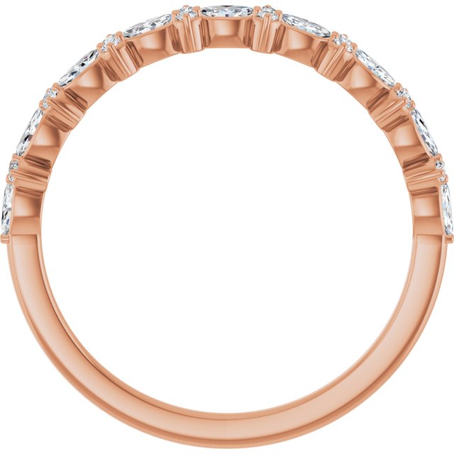 Marquise Clustered Anniversary Band — 14K Rose Gold