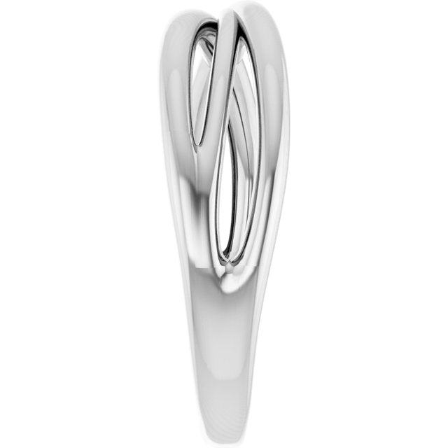Sculptural Crossover Knot Ring — Platinum