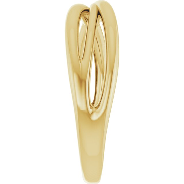 Sculptural Crossover Knot Ring — 14K Yellow Gold
