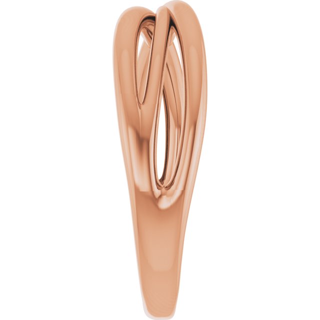 Sculptural Crossover Knot Ring — 14K Rose Gold