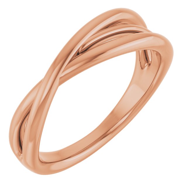 Sculptural Crossover Knot Ring — 14K Rose Gold