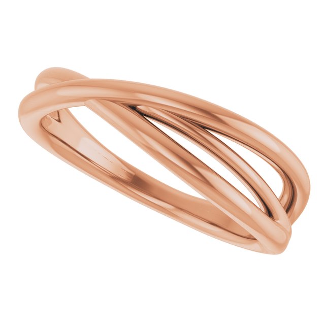 Sculptural Crossover Knot Ring — 14K Rose Gold