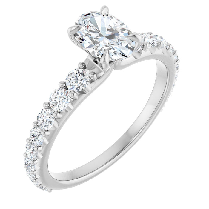 14K White | Oval