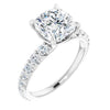 14K White | Cushion