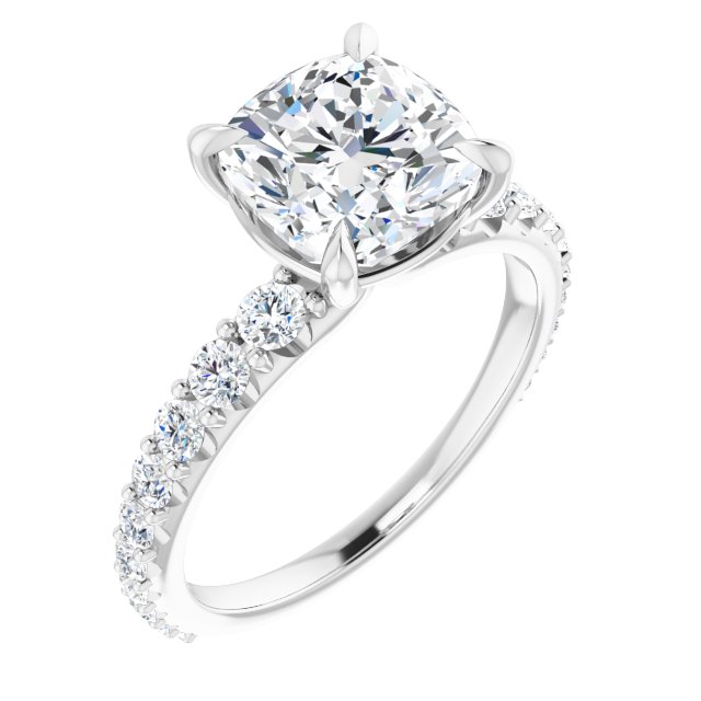 14K White | Cushion
