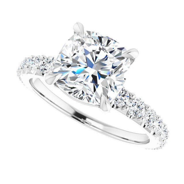 14K White | Cushion