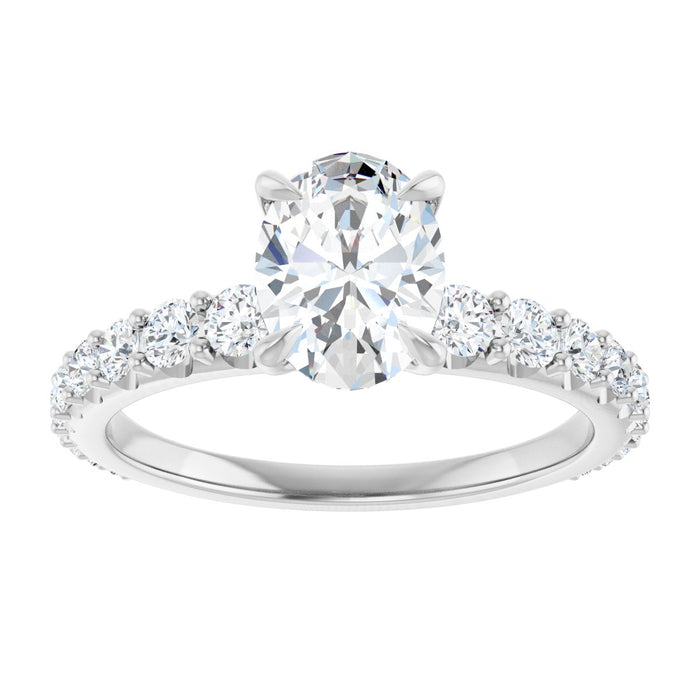 18K White | Oval