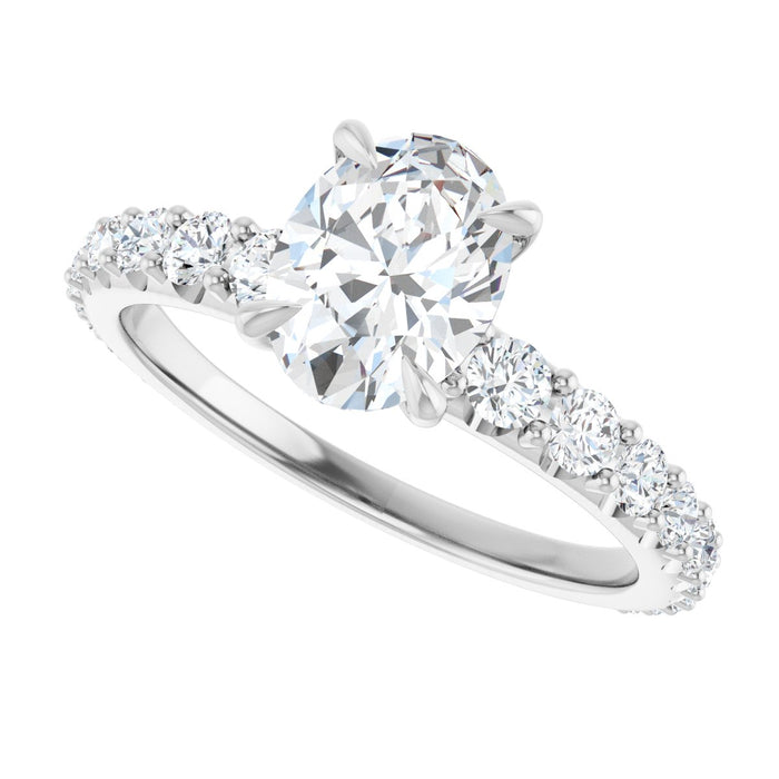 18K White | Oval