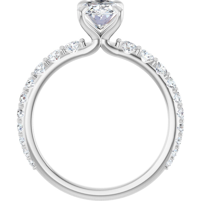 18K White | Oval