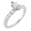 14K White | Marquise