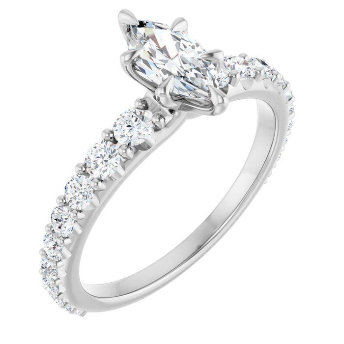 14K White | Marquise