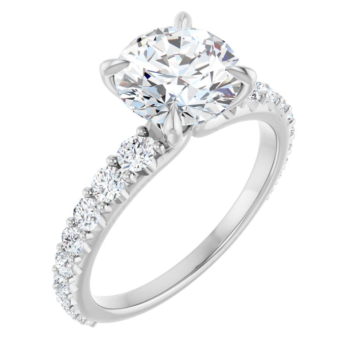 14K White | Round