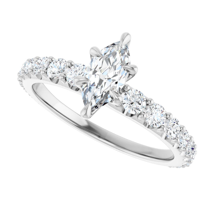 14K White | Marquise