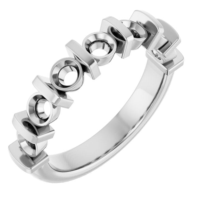 Bar Channel-Set Diamond Anniversary Band — 14K White Gold
